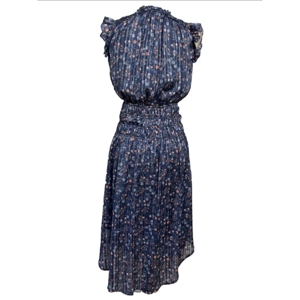 WAPG Beautiful Floral Flowy Ruffle Sleeve Dress Smocked Lined Boho Cottagecore